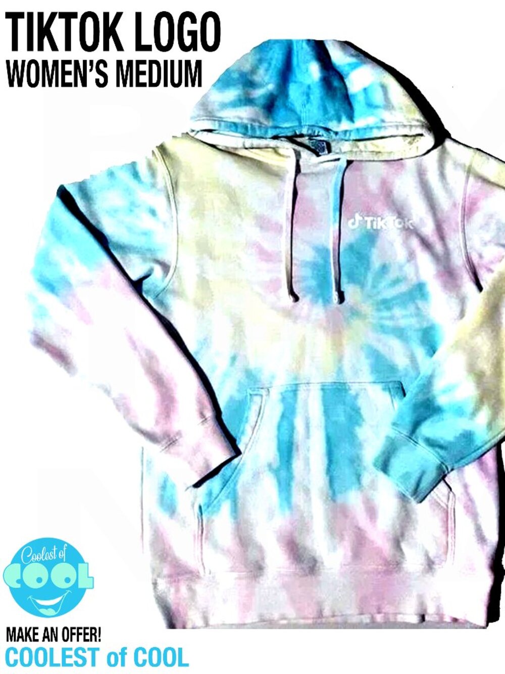 Tiktok Hoodie Women's Medium Pastel Tie-Dye Sweatshirt Independent Trading Co.